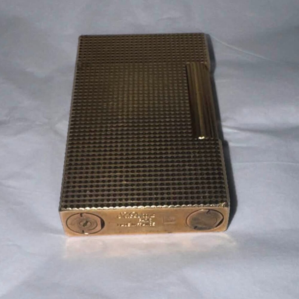Authentic ST Dupont Vintage RARE Original French Gold Textured Lighter - Picture 5 of 11